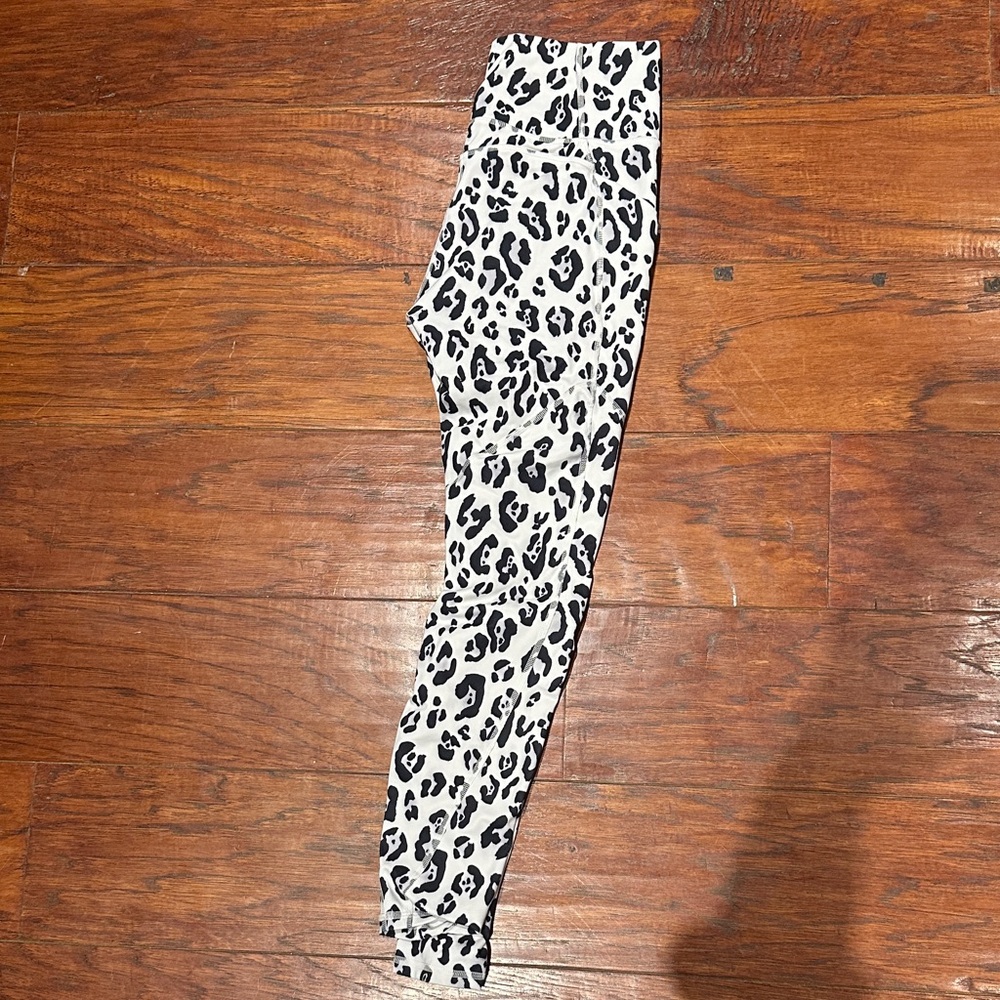 Fabletics Black and White Leopard Print Leggings